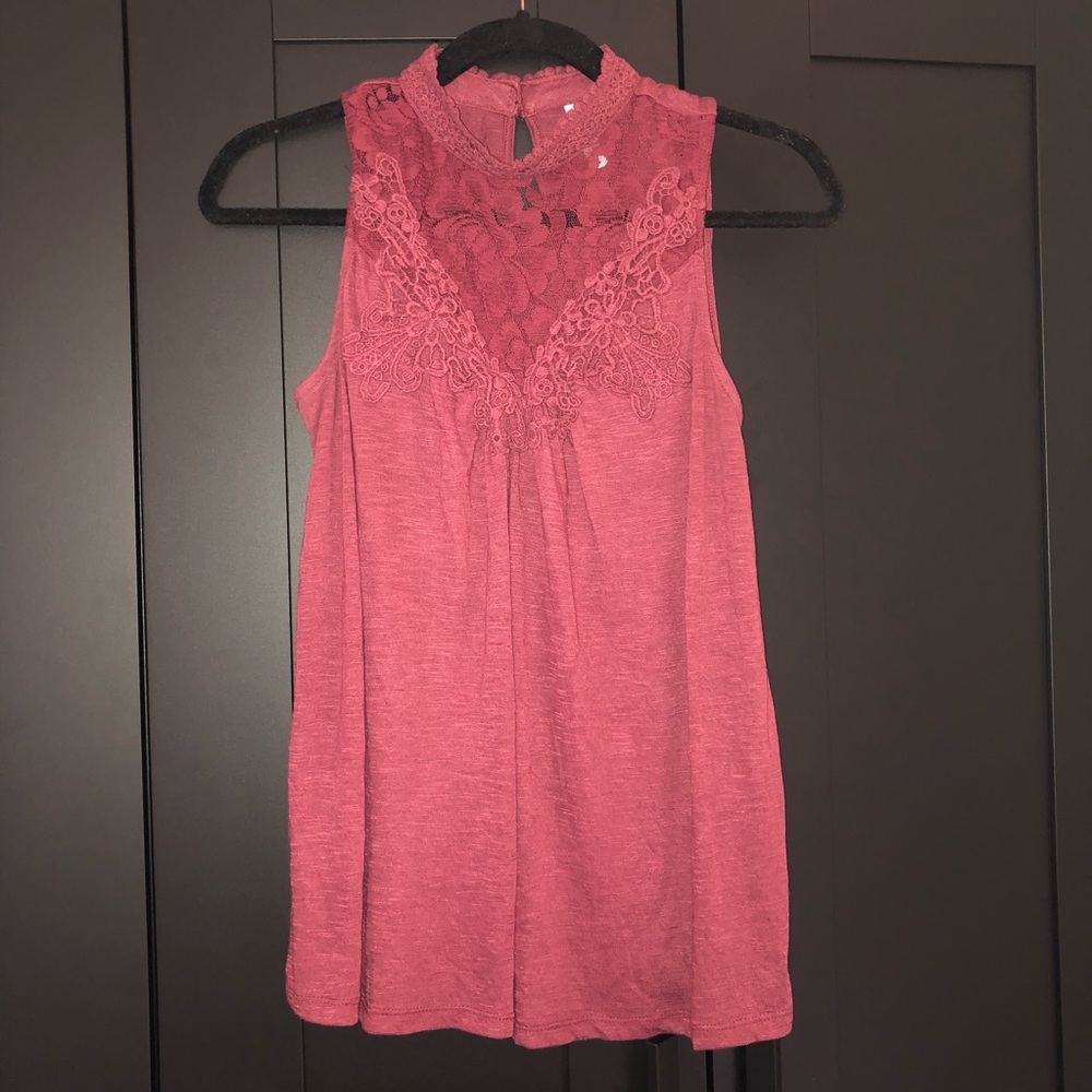 High Neck Pink Tank Top